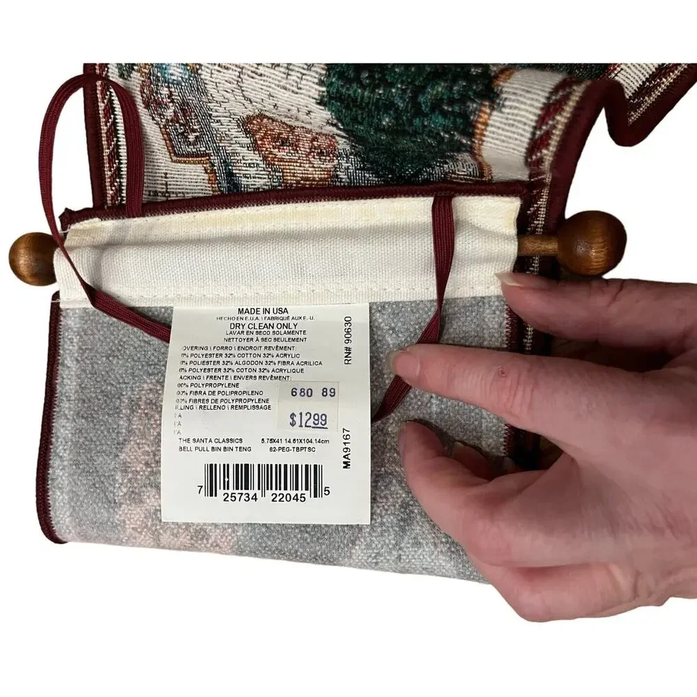 Bin Bin Tent USA Made Tapestry Bell Pull The Santa Classics MA9167 41” Long